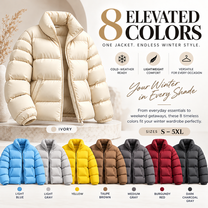Stand Collar Puffer Jacket, Lightweight Windproof Winter Warm Quilted Coat, S-5XL, 8 Colors