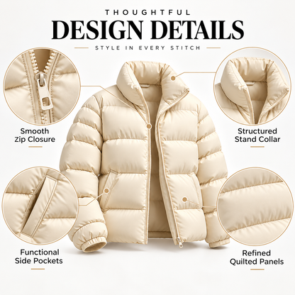 Stand Collar Puffer Jacket, Lightweight Windproof Winter Warm Quilted Coat, S-5XL, 8 Colors