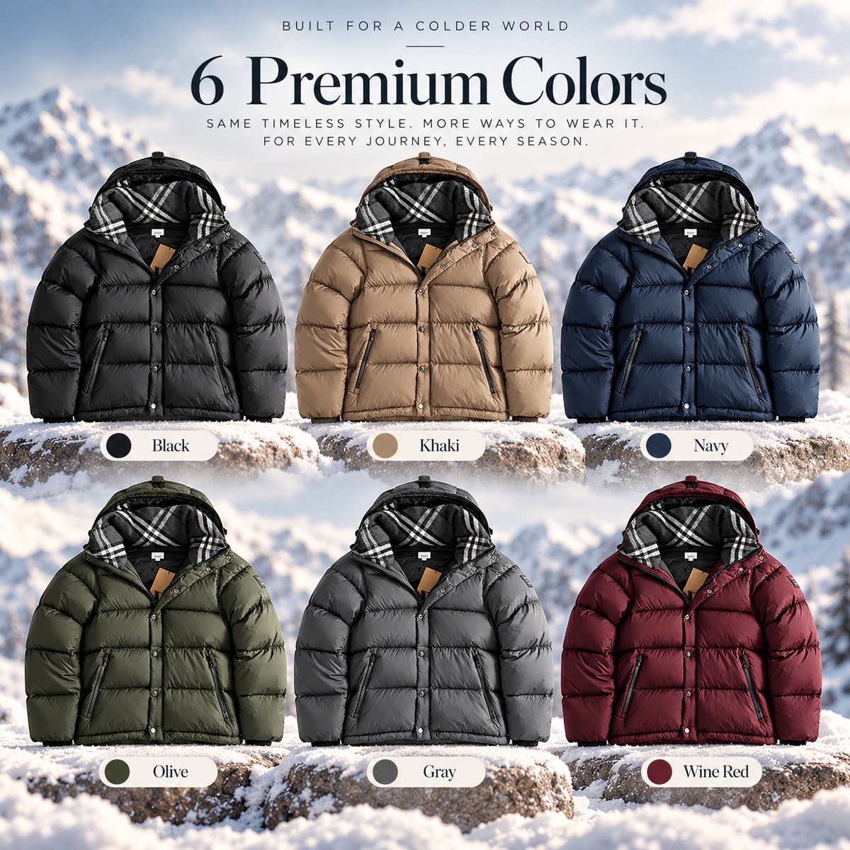 Premium Unisex Hooded Puffer Jacket – Winter Warmth, Wind-Resistant Outerwear, Men's & Women's Sizes S–5XL