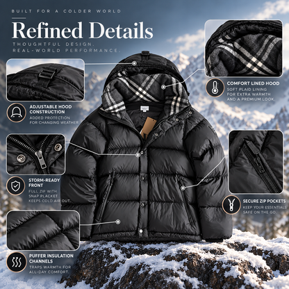 Premium Unisex Hooded Puffer Jacket – Winter Warmth, Wind-Resistant Outerwear, Men's & Women's Sizes S–5XL