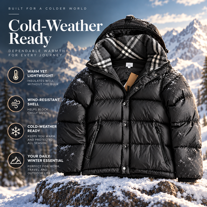 Premium Unisex Hooded Puffer Jacket – Winter Warmth, Wind-Resistant Outerwear, Men's & Women's Sizes S–5XL