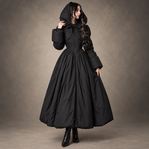 NoirBelle™ Gothic Romantic Hooded Maxi Coat