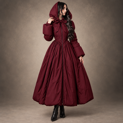 NoirBelle™ Gothic Romantic Hooded Maxi Coat