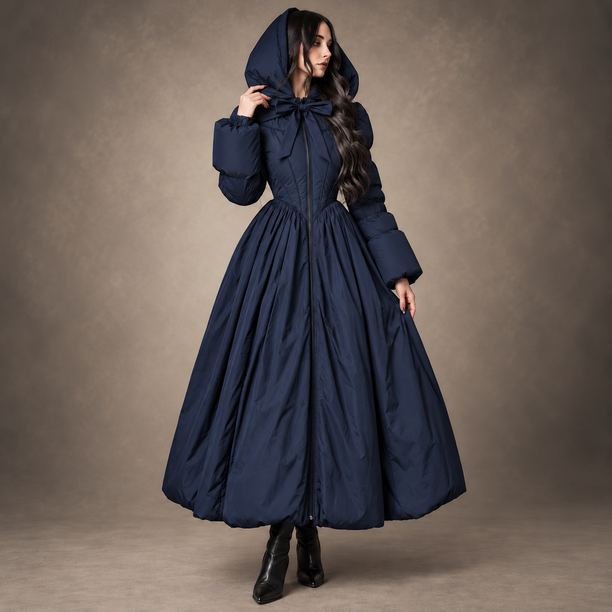 NoirBelle™ Gothic Romantic Hooded Maxi Coat