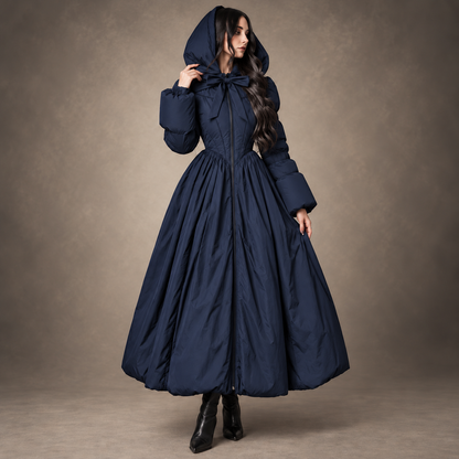 NoirBelle™ Gothic Romantic Hooded Maxi Coat
