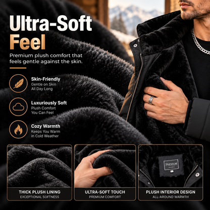 Men's Premium Winter Coat – Warm Plush-Lined Hooded Jacket