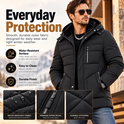 Men's Premium Winter Coat – Warm Plush-Lined Hooded Jacket