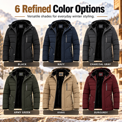 Men's Premium Winter Coat – Warm Plush-Lined Hooded Jacket