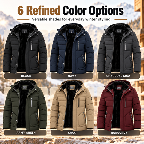 Men's Premium Winter Coat – Warm Plush-Lined Hooded Jacket