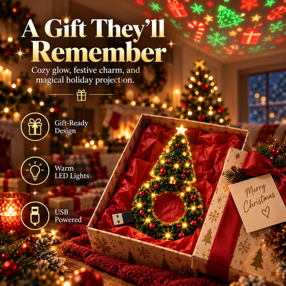 Christmas & Halloween Holiday Projector Night Light Set, USB LED Wreath Projection Lamps, Ceiling Wall Festive Decor